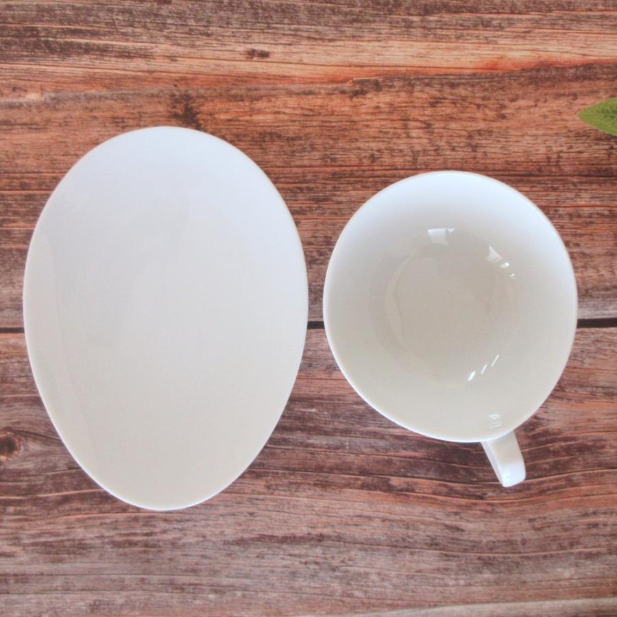 ティーカップソーサー 白磁 白い食器 Crecent クレセント おしゃれ