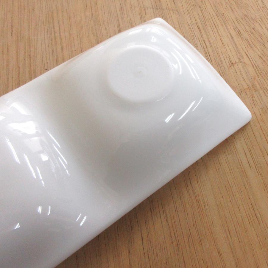 皿 コワケ 3つ仕切皿 ホワイト スクエアプレート 白磁 おしゃれ 業務用