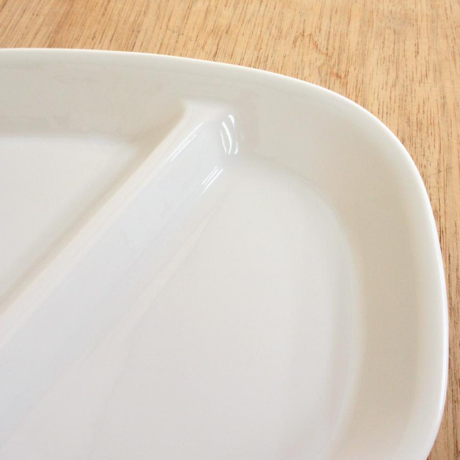 ランチプレート 皿 21.6cm 2つ仕切皿 白 おしゃれ 陶器 業務用 美濃焼 日本製｜shikisaionline｜05