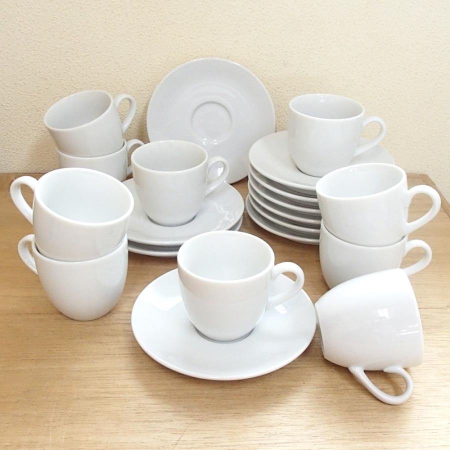 C(6813)②白いコップ 10個セット コーヒーカップ ティーカップ マグカップ 洋食器 食器 飲食店 喫茶店 業務用 店舗用 中古品 コーヒーカップ ソーサー 10客セット ホテルベーシック 白 おしゃれ