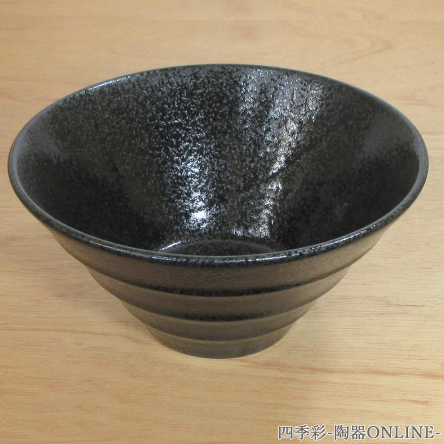 ラーメン丼 ボーダー 18cm深ボウル 950cc 黒 線段 おしゃれ 業務用