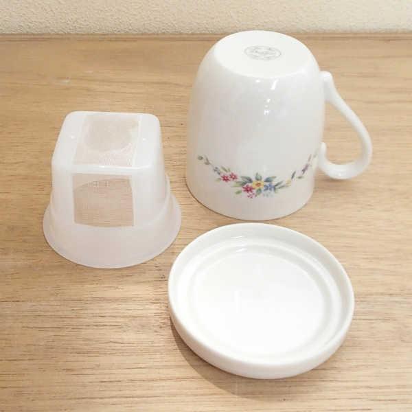 マグカップ 蓋付き ミント 茶こし付 おしゃれ 陶器 業務用 美濃焼