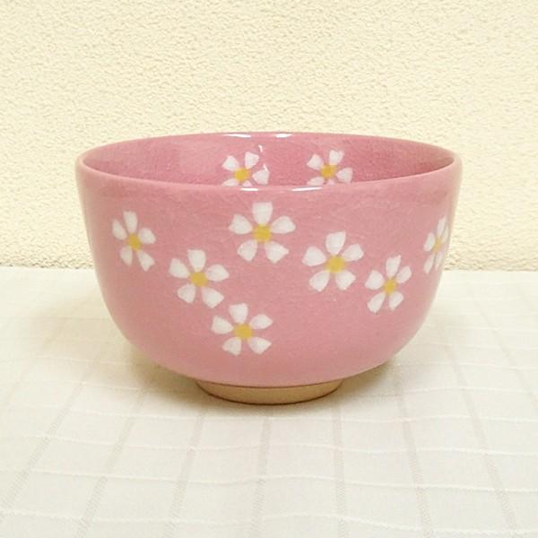 抹茶茶碗 花絵ピンク 抹茶碗 おしゃれ 美濃焼 23y2915-721 : 四季彩
