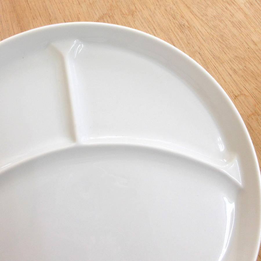 ランチプレート 25cm 3つ仕切皿 白 おしゃれ カフェ風食器 業務用 美濃