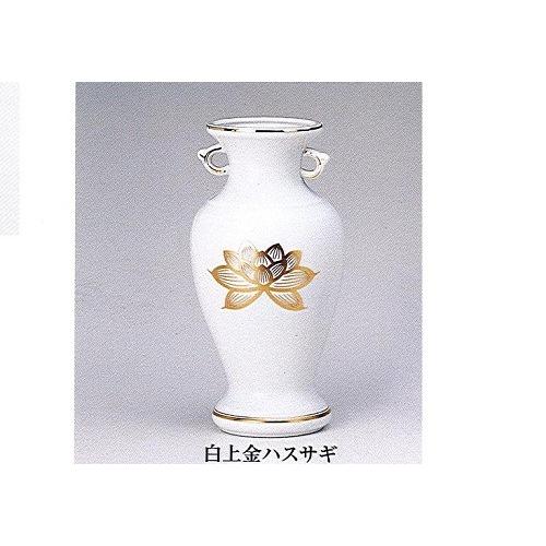 Ｍ サギ型花立白上金ハスサギ 尺０ 仏具 陶器 花瓶