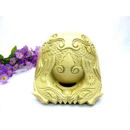 本楠木魚 上彫 3.5寸 撥付 仏壇 仏具 仏前 鳴物 禅宗・天台宗・浄土宗