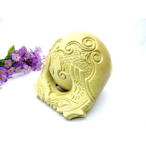 本楠木魚 上彫 3.5寸 撥付 仏壇 仏具 仏前 鳴物 禅宗・天台宗・浄土宗_1