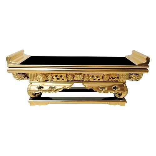 金箔 上前彫前卓 8.0寸 仏壇 仏具 (西・東用、黒・朱色あります)(H