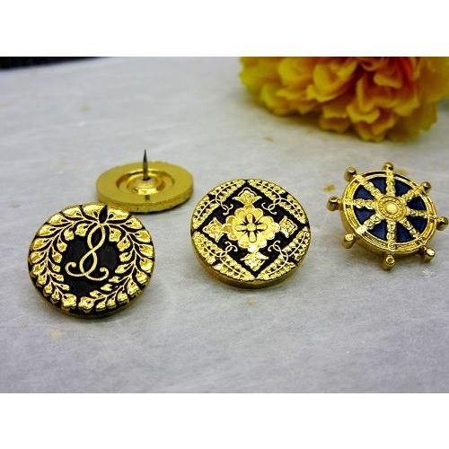 掛軸用押さえ金具（アルミ製） 西：下り藤・東：八ツ藤・輪宝 掛軸鋲