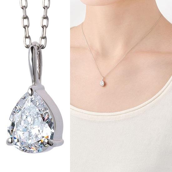 遺骨ペンダント クリスタ ドロップ ホワイトゴールドK10 ソウル