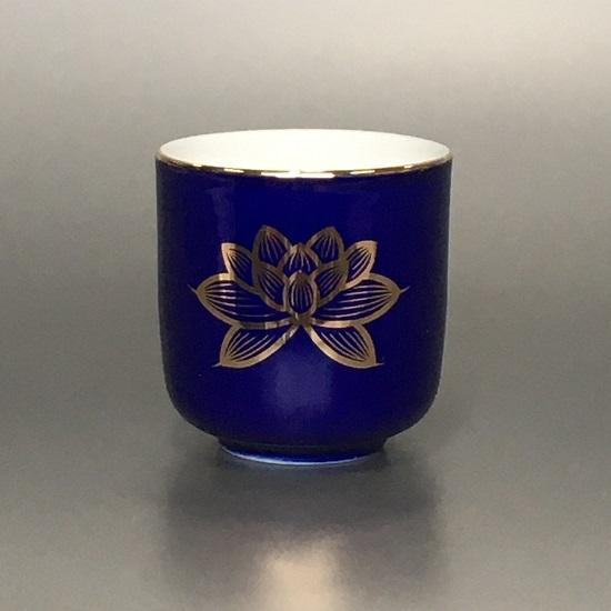 陶器製 湯呑【ルリ上金ハス 1.8寸】 : おぶつだんの志喜屋 - 通販