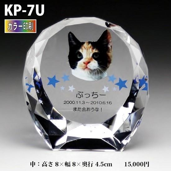 ペット位牌 クリスタル位牌 KP-7U (中） カラー印刷 手元供養 写真 モダン ミニモダン 厨子 ペット 供養(H)