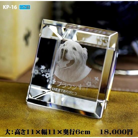 ペット位牌 クリスタル位牌 KP-16 (大) レーザー彫刻 手元供養 写真 モダン ミニモダン 厨子 ペット 供養(H)