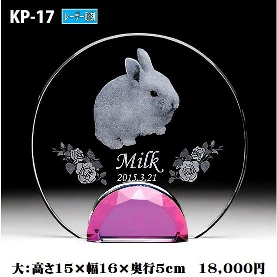 ペット位牌 クリスタル位牌 KP-17 (大) レーザー彫刻 手元供養 写真 モダン ミニモダン 厨子 ペット 供養(H)