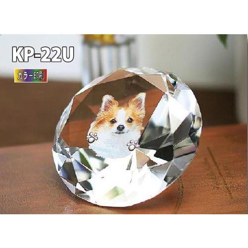 ペット位牌 クリスタル位牌 KP-22U (小） カラー印刷 高さ8cm 手元供養 写真 モダン ミニモダン 厨子 ペット 供養(H)