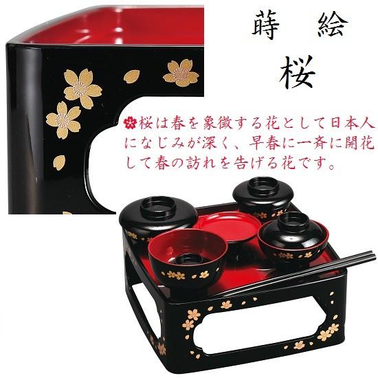 PC製 仏膳(ぶつぜん) 蒔絵 桜 6.0寸の画像