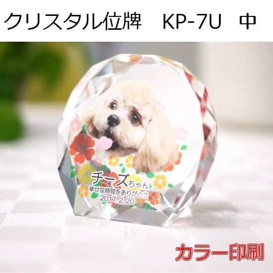 クリスタル位牌 KP-7U 中【カラー印刷】ペットメモリアル ◆6テンプレートから選ぶ！