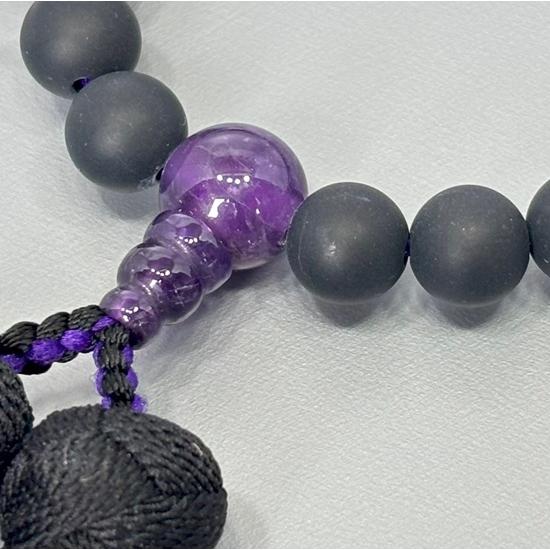 黒オニキス（艶消し） 紫水晶仕立 正絹房 : おぶつだんの志喜屋 - 通販