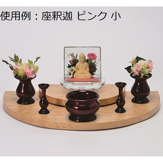 月虹(げっこう)仏像 桧1.8寸　クリスタル台座付【小 【枠】 ピンク】座釈迦