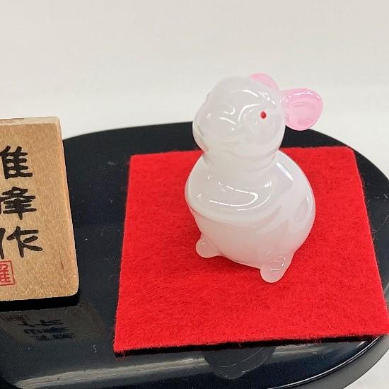 N30 ビードロ 白 福卯 雅峰作 干支手造りガラス 2023 令和5年 うさぎ