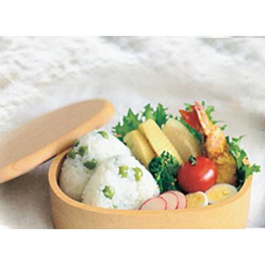 名入れ無料 キッズ弁当 小判 天然木ブナ＆お箸セット 仕切り板・ゴム