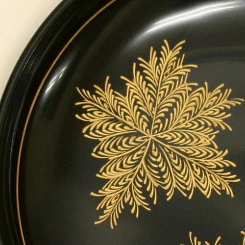 現品限り 銘々皿 黒 しのぶ 蒔絵 5客組 木製 漆塗り プレゼント