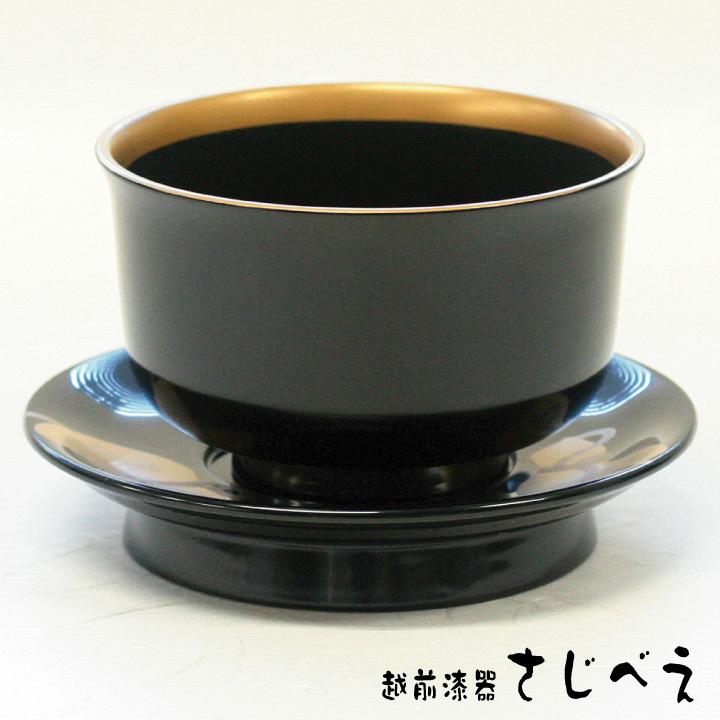 杯洗セット 黒 金魚・ ひょうたん蒔絵 1組 越前漆器 漆塗り 蒔絵