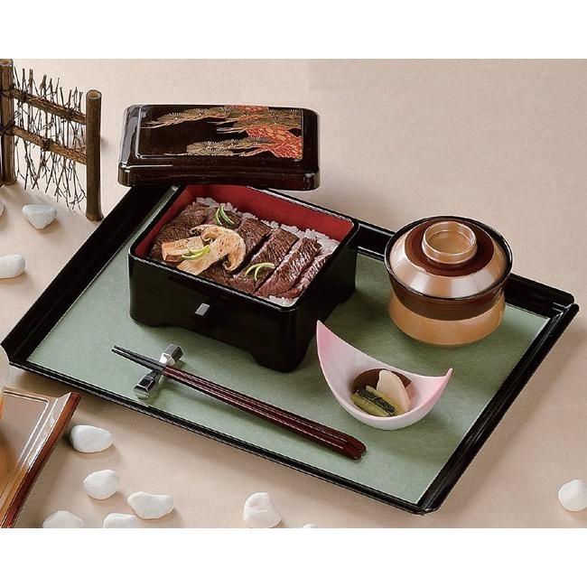 4客組 うな重箱 溜パール 松 内朱 光月丼重 うなぎ 容器 器 4客組 うな重箱 溜パール 松 内朱 光月丼重 うなぎ 容器 器