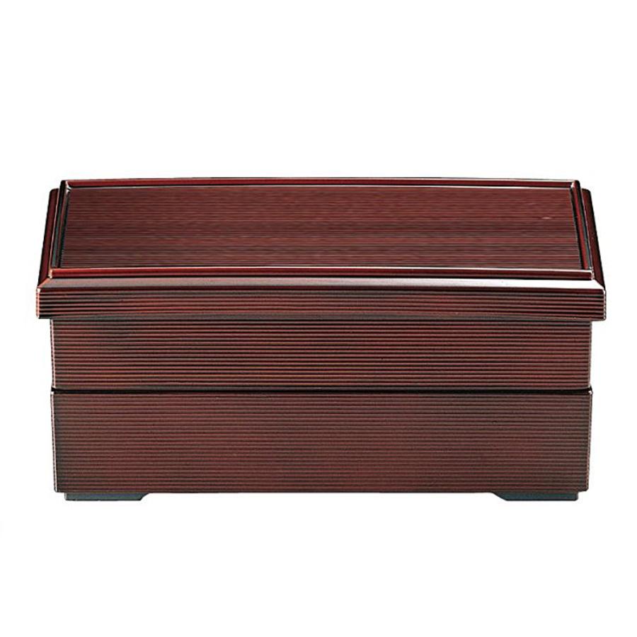 1/2千筋二段松花堂 総黒or溜内黒 ミニマス付 弁当箱 おしゃれ 業務用