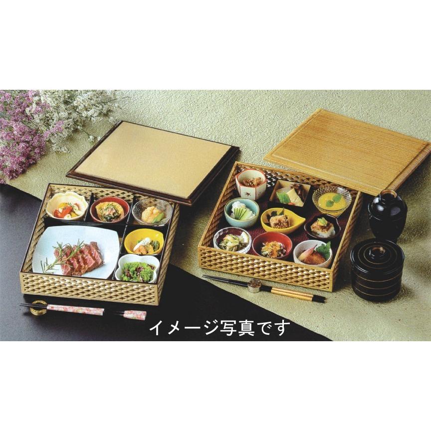 8.5寸角格子松花堂 溜 滑り止めマット付 懐石 おしゃれ 料亭 8.5寸角格子松花堂 溜 滑り止めマット付 懐石 おしゃれ 料亭