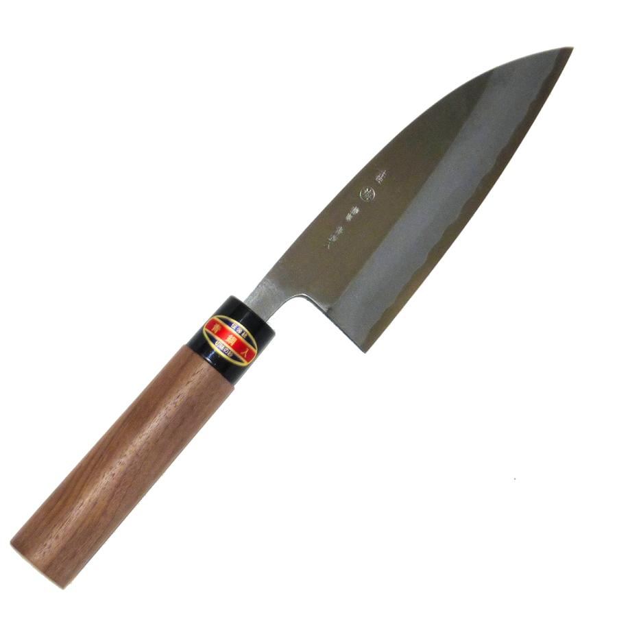 土佐刃物 出刃包丁 磨き 両刃 青鋼入 150mm クルミ柄付 丸海 土佐刃物 出刃包丁 磨き 両刃 青鋼入 150mm クルミ柄付 丸海