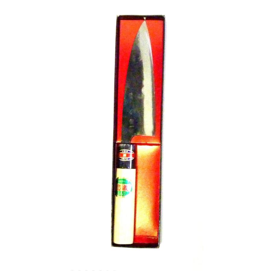 土佐刃物 舟行包丁 黒打 両刃 青鋼入 150mm 忠義 : 土佐刃物と 土佐刃物 舟行包丁 黒打 両刃 青鋼入 150mm 忠義 : 土佐刃物と