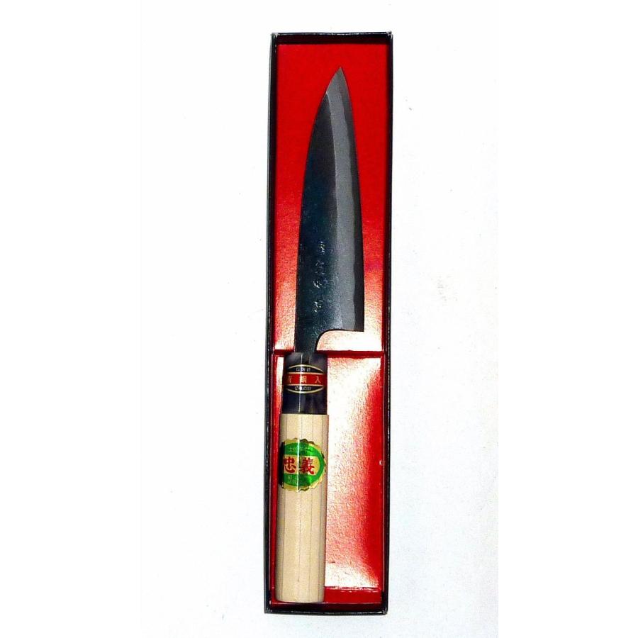 土佐刃物 おろし包丁 黒打 両刃 青鋼入 135mm 忠義 : 土佐刃物と園芸