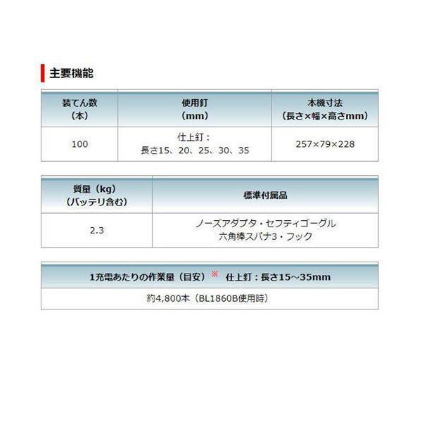 マキタ 35mm充電式面木釘打 FN350DZK 18V 本体のみ ケース付 マキタ 35mm充電式面木釘打 FN350DZK 18V 本体のみ ケース付