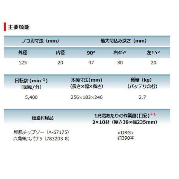 マキタ HS474DZB(黒) 125mm充電式マルノコ 18V(※本体のみ・バッテリ・充電器別売) コードレス ◆｜shima-takatsuki｜06