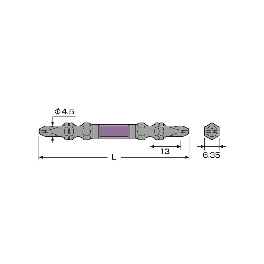 ANEX(アネックス)黒龍靭ビットスリムタイプ5P ABRS5-2065 #2×65◇｜shima-takatsuki｜06