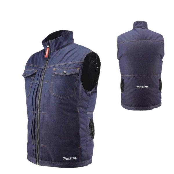 Makita FV215DZ 充電式ファンベスト ネイビー マキタ FV215DZ 充電式ファンベスト デニム柄 Mサイズ (※服のみ