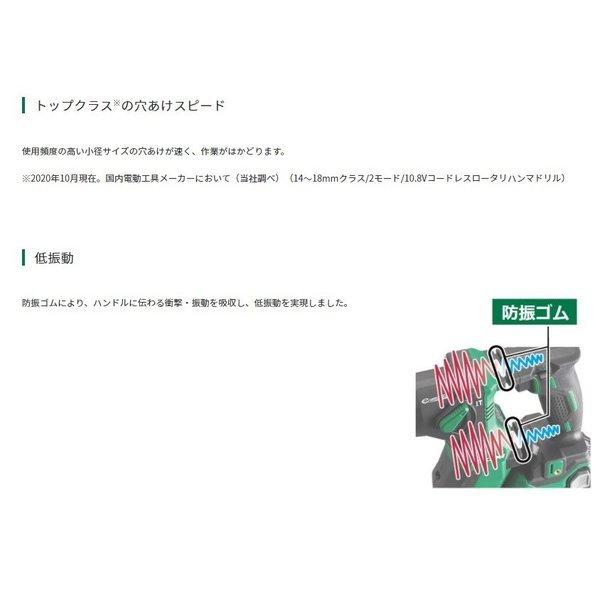 【数量限定特価】HiKOKI(ハイコーキ/旧日立工機)  DH12DD(2LSK) コードレスロータリハンマドリル 10.8v(4.0Ah) セット品｜shima-uji｜03