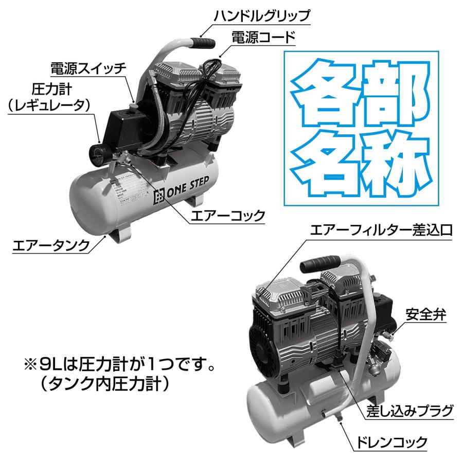 コンプレッサー 200v 静音 オイルレス 90L #1684 エアーツール コンプレッサー 200v 静音 オイルレス 90L #1684 エアーツール