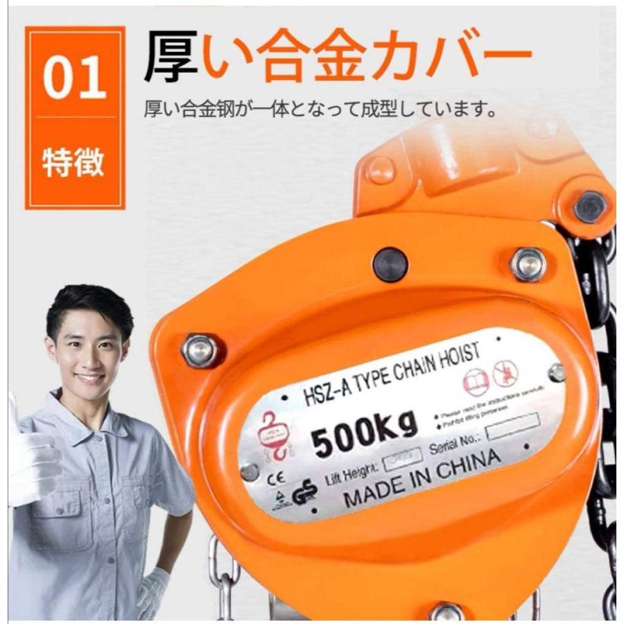 業界No.1チェーンブロック 3m 3000kg 手動式 3t 荷締機 3トン #657