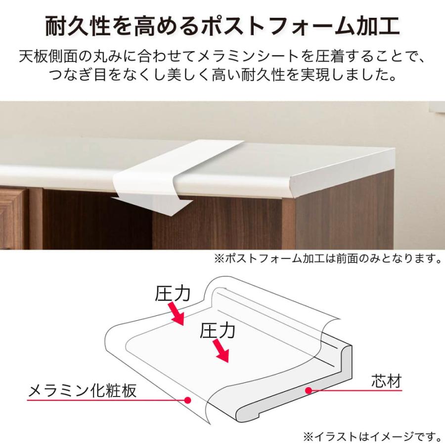 キッチンカウンター レンジ台 間仕切り 背面化粧 食器棚 日本製 ハイ