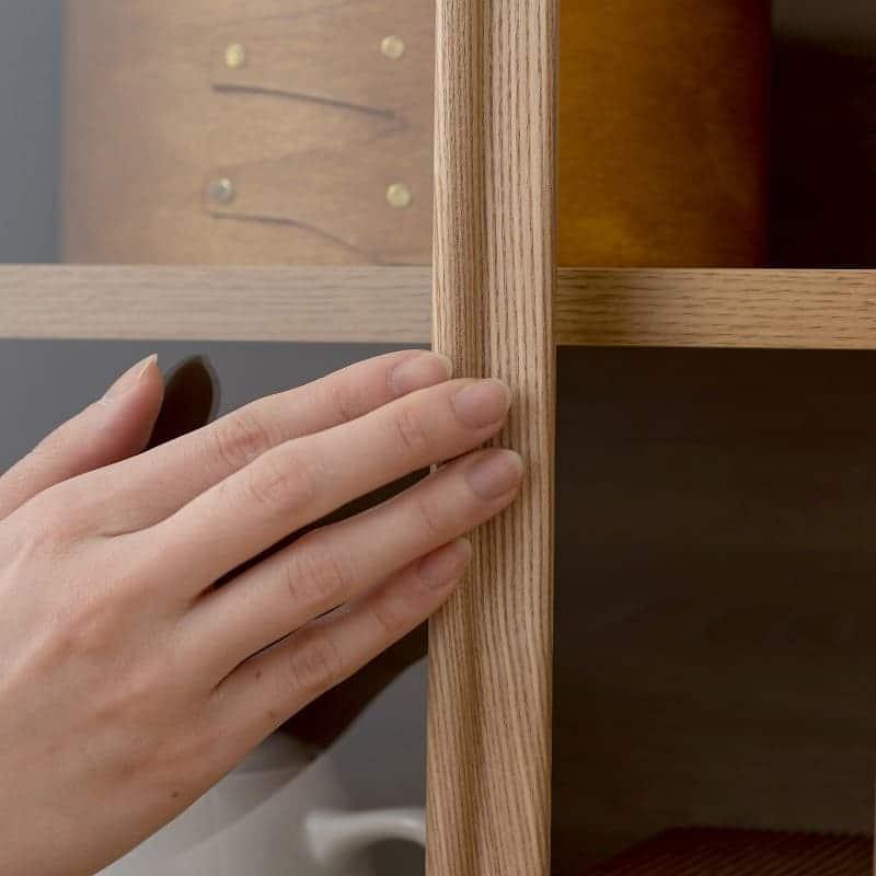 モリタインテリア工業　木製食器棚 ブラウン 日本製 モリタインテリア工業 食器棚 引き戸 キッチン収納 キッチン