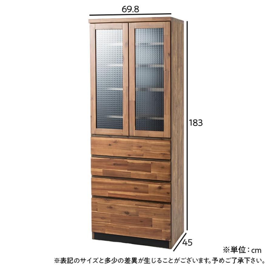 食器棚 おしゃれ キッチン キッチン収納 キッチンボード 幅70cm 高さ183cm ダイニングボード ポッパーS 70 DB WN (配送員設置)｜shimachu｜12