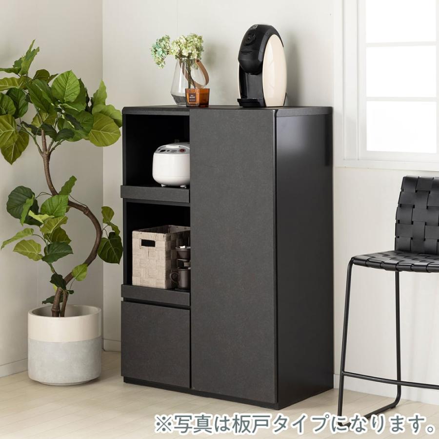 ミニ食器棚 デセオ80KB−B(ガラス戸) セラミック (配送員 ミニ食器棚 デセオ80KB−B(ガラス戸) セラミック (配送員