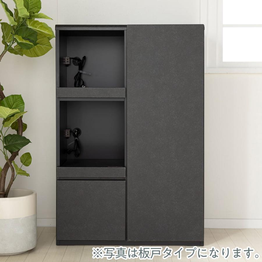 ミニ食器棚 デセオ80KB−B(ガラス戸) セラミック (配送員 ミニ食器棚 デセオ80KB−B(ガラス戸) セラミック (配送員
