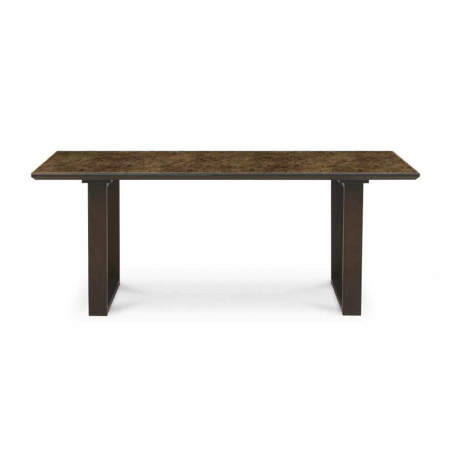 ダイニングテーブル GT-1800 幅180cm 2本脚 ブロンズ色 (配送員設置