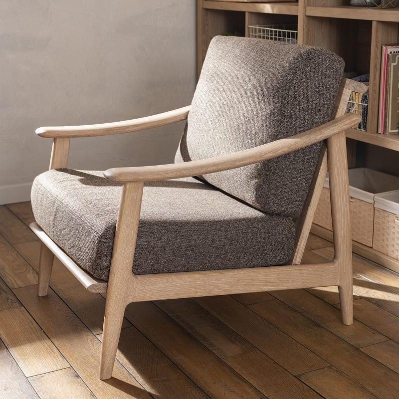 木製　2人掛けソファ　ＣＷシリーズ 2人掛けソファ CW 木部 WH / 生地 BR [幅139cm](2人掛け 5Y)BR