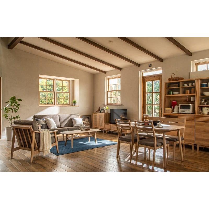 木製　2人掛けソファ　ＣＷシリーズ 2人掛けソファ CW 木部 WH / 生地 BR [幅139cm](2人掛け 5Y)BR