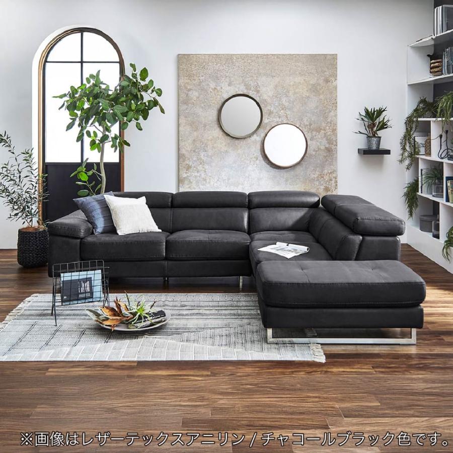 ニトリ トレビソ レザーテックス Lタイププラチナグレー レザー カウチ