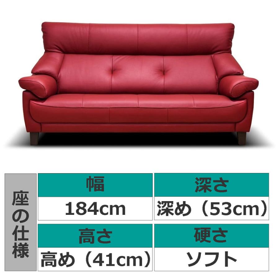 3人掛けソファ 184cm リジィD ハイタイプ ソフト HB531 脚DW 3人掛けソファ 184cm リジィD ハイタイプ ソフト HB531 脚DW